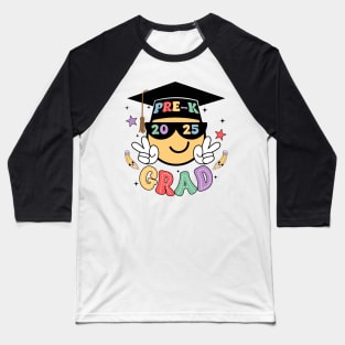 Groovy Kindergarten Graduate Happy Face Graduation 2024 Grad Gift For Boys Girls Kids Baseball T-Shirt